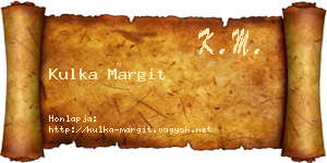 Kulka Margit névjegykártya